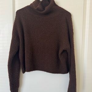 Cozy Brown Turtleneck Sweater Princess Polly
